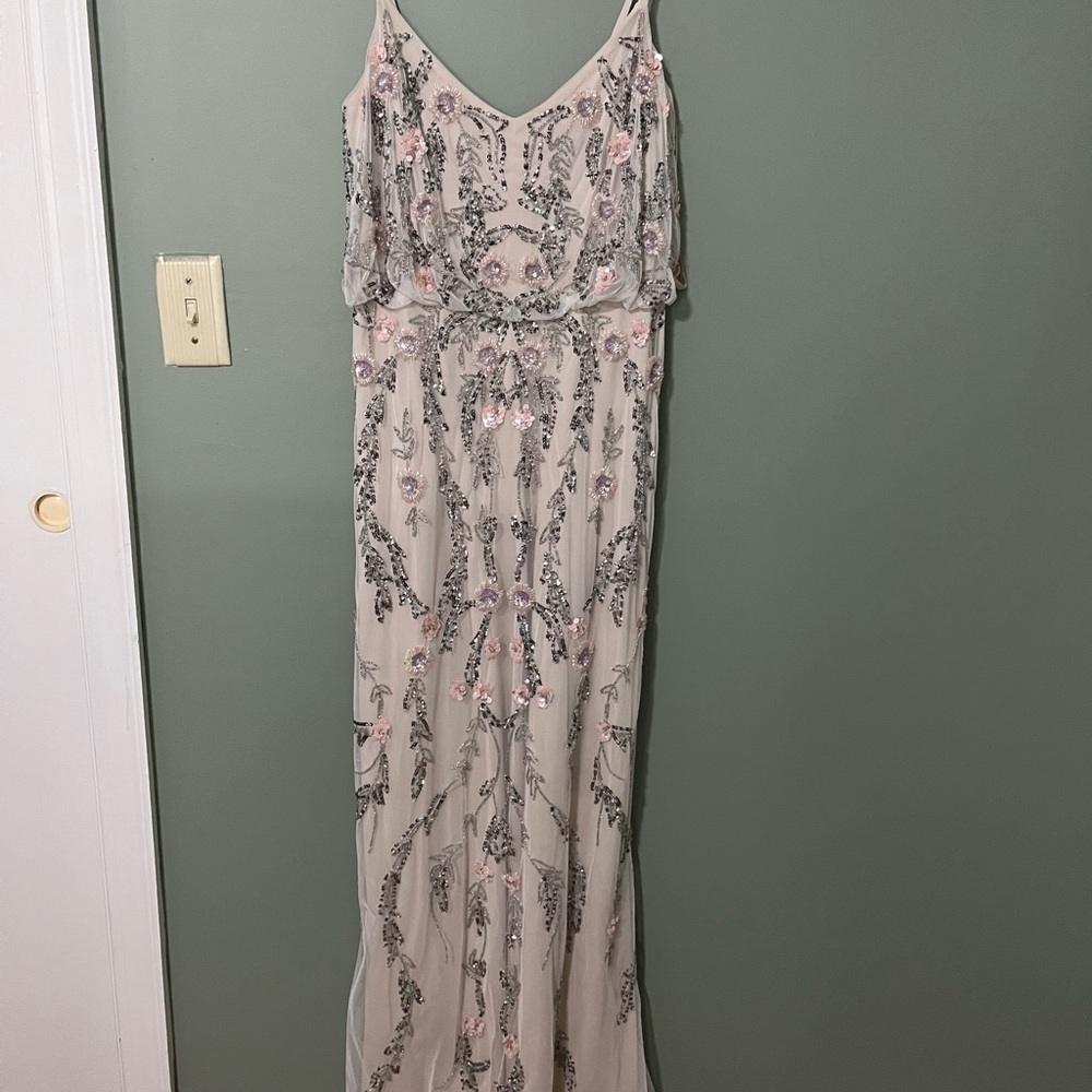 Adrianna Papell Blush Floral Maxi Dress